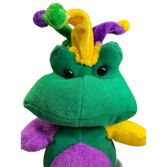 Kellytoy Mardi Gras Jester Hat Frog 9” Plush Stuffed Animal Soft Toy - Picture 13 of 13